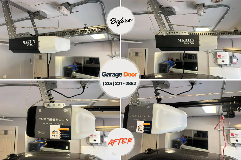 Before and after: garage door repair St. Charles, MO